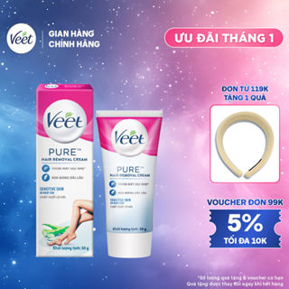   MỚI  Kem tẩy lông Veet Pure cho da nhạy cảm 50g công thức Pure cải tiến 