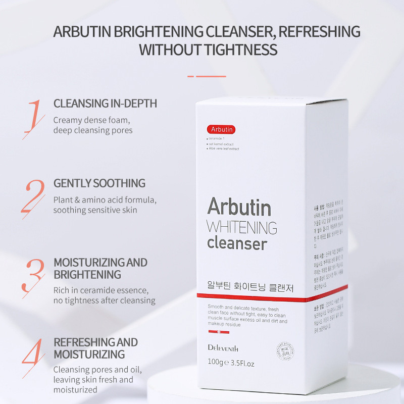 Premium In-Stock#Korean Arbutin Amino Acid Facial Cleanser Oil Control Refreshing Facial Cleanser Am