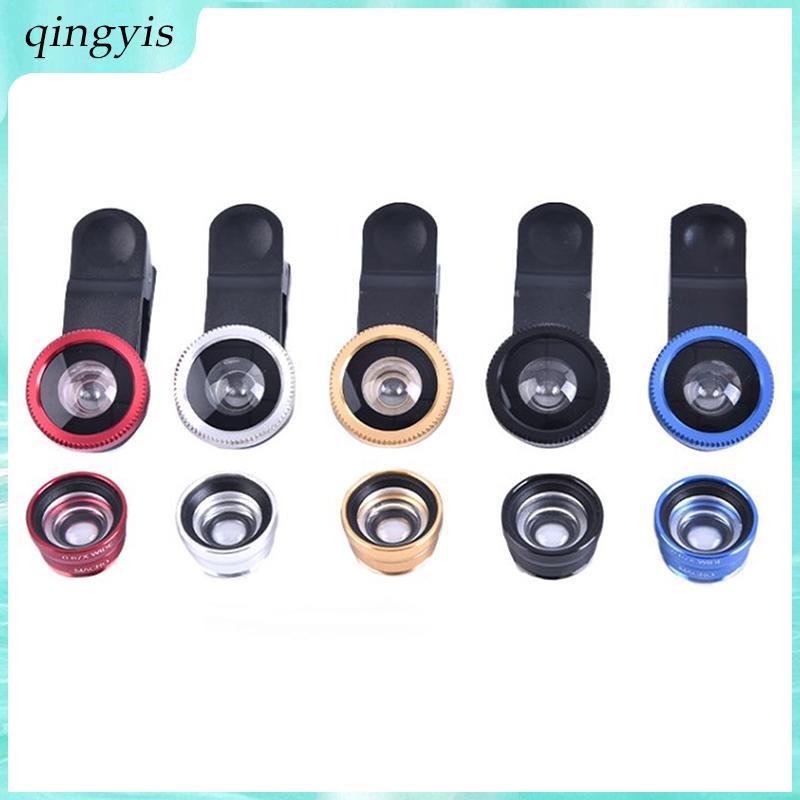 [QY] Camera chung ống kính điện thoại 3In1 cho điện thoại thông minh Ống kính mắt cá góc rộng và kẹp