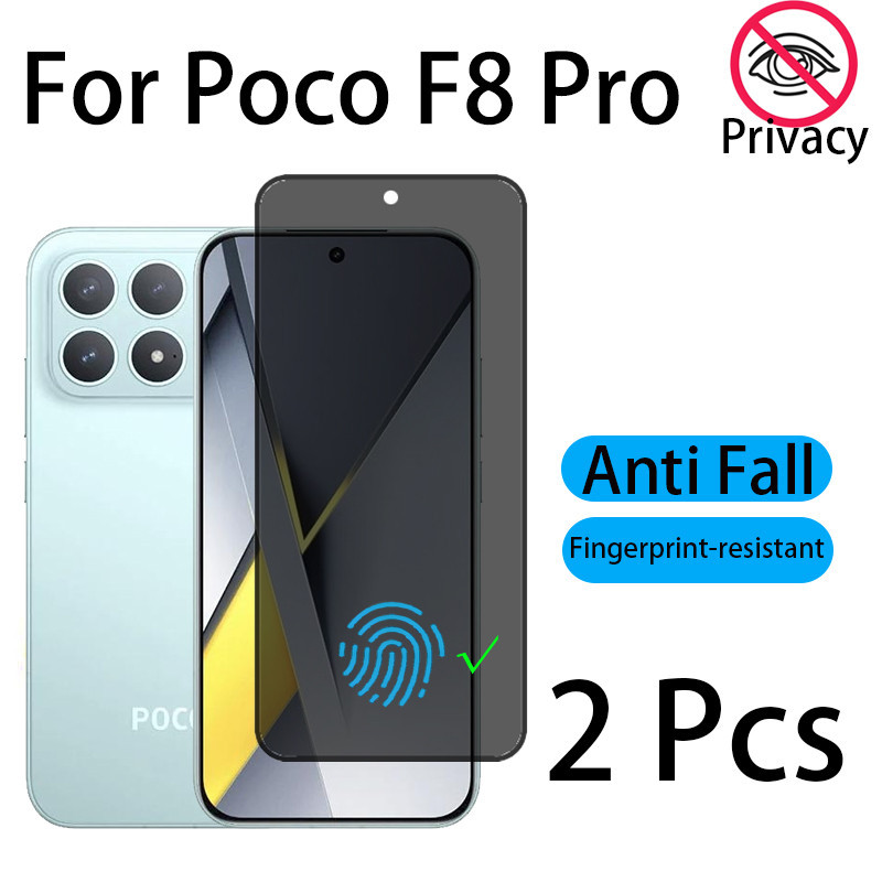 2 Chiếc Poco F8 Pro Kính Cường Lực Chống peeping Bảo Vệ Màn Hình Cho Poco F8 F7 M7 X7 C71 C75 Ultra 