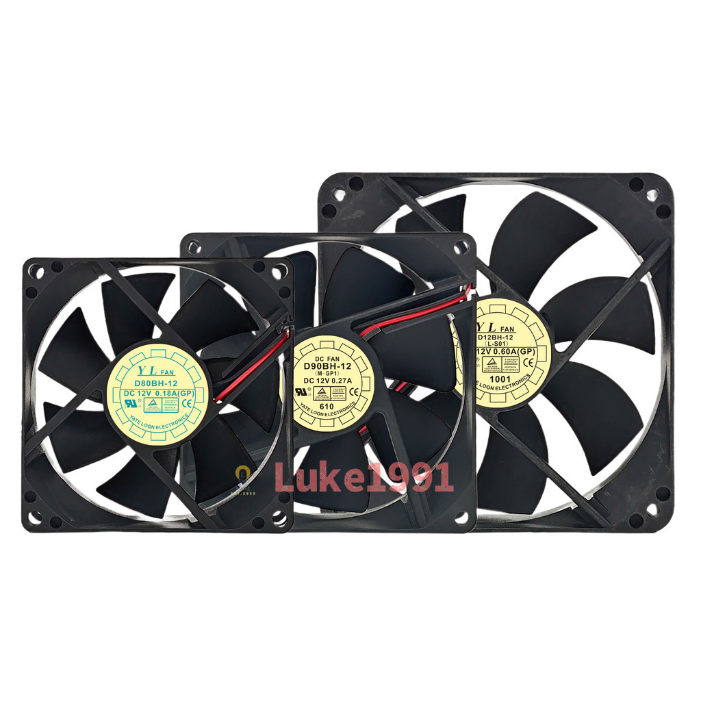 Quạt làm mát im lặng YUELUN D60BV / D80BH / D90BH / D12SHD80SH / D90SH-12 DC 12V 0,5A 0.18 A 0,3 A 0