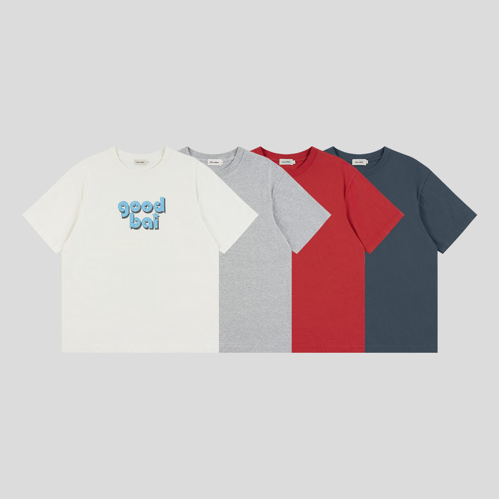 Áo thun cotton cao cấp Goodbai in logo với họa tiết tương phản, size từ XS đến 3XL, unisex