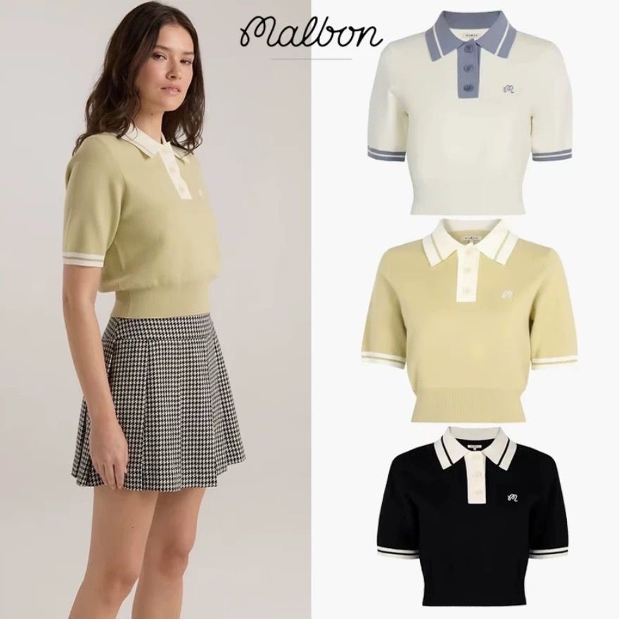 26 Phong Cách Mới Malbon Golf Thể Thao Ngoài Trời Nữ Ve Áo Top Phiên Bản Hàn Quốc Malbon Golf Ngoài 