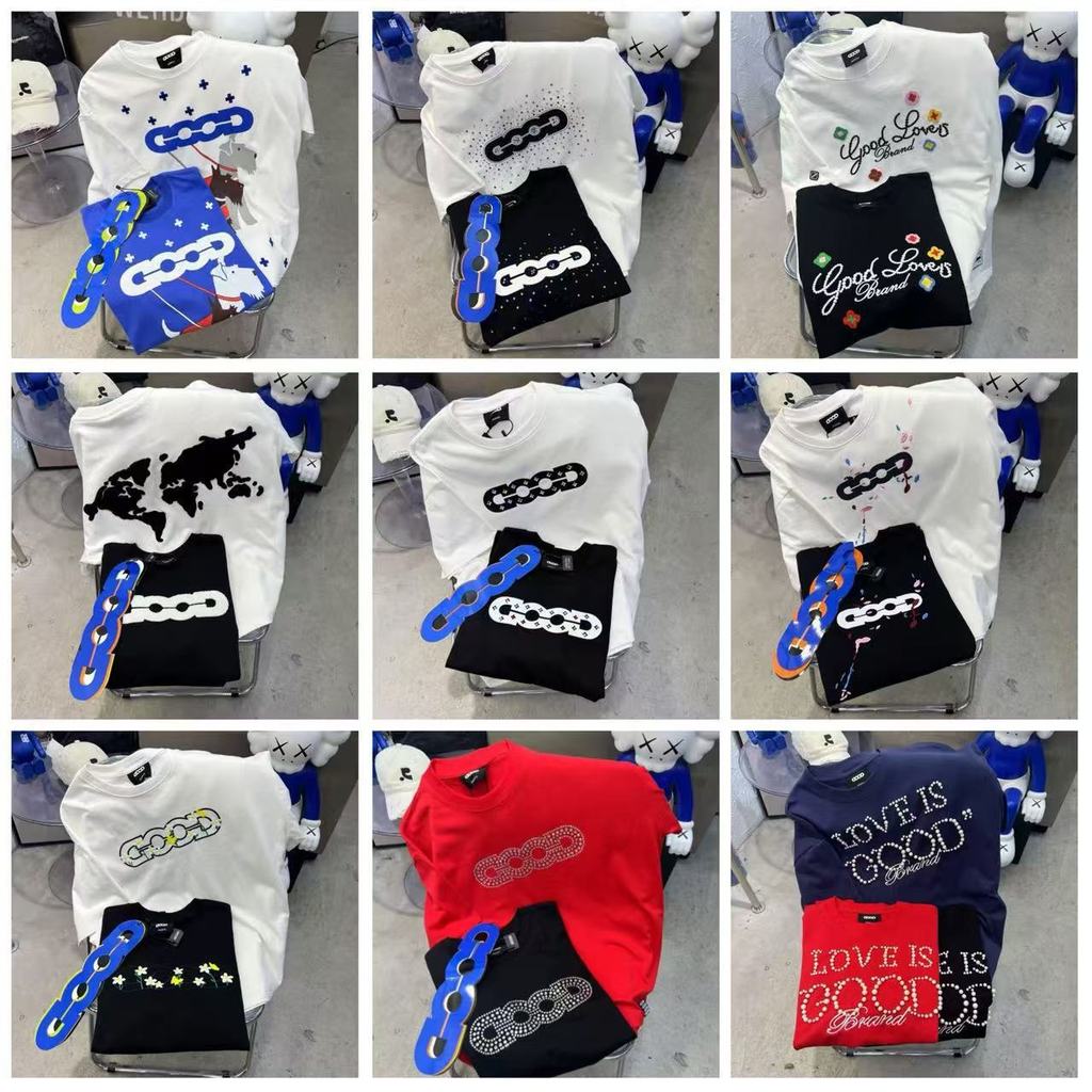 GOOD Holiday Colorful Candy Gemstone Light Luxury Fashion High-End Loose Short Sleeve T T-shirt for 
