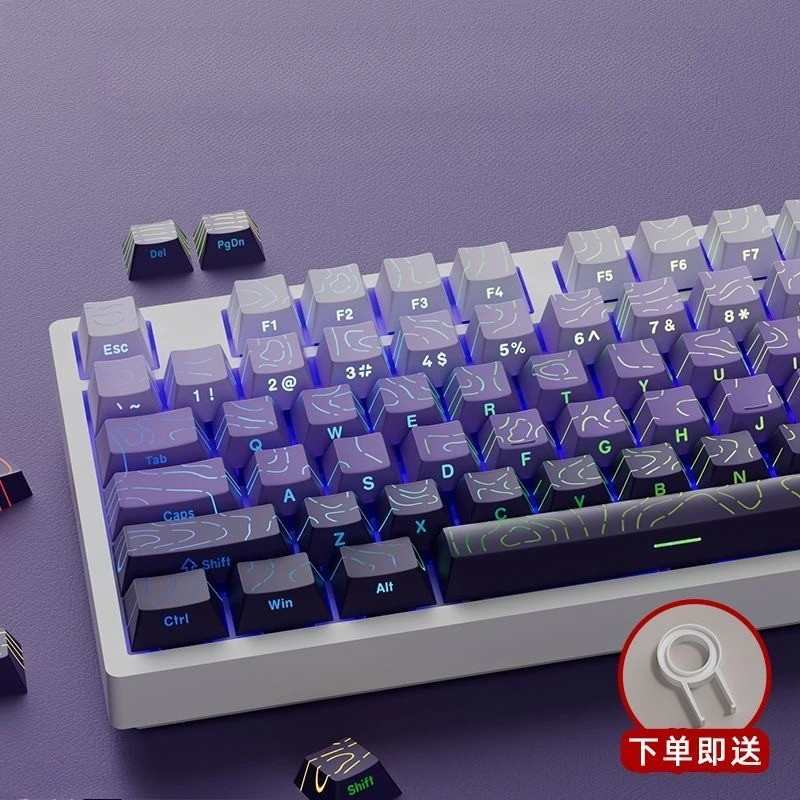2026 Line Gradient Side Shine Through Keycaps Cherry Profile PBT Custom Keycaps cho 60% 65% 75% 96% 
