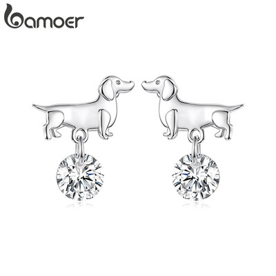 Bông tai Bamoer Stud Dachshund Quà tặng trang sức cho nữ