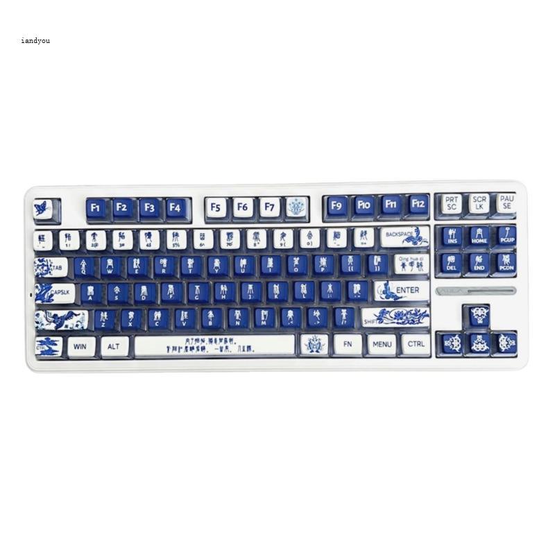 Iny 116Key Sứ Xanh Trắng PBT DyeSublimation Keycap Set ASA Profile Keycap
