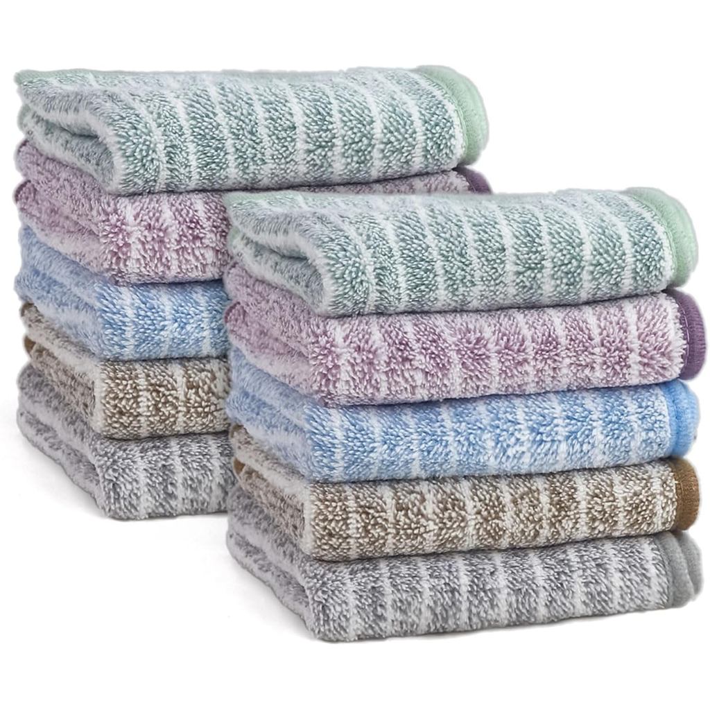 Kitchen Towels with Hanging Loop, Pack of 10 Absorbent Dish Towels for Drying Dishes and Hands