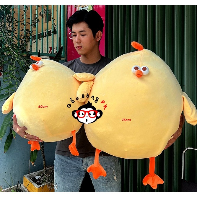 Gấu bông gà tròn bụng bự Gấu bông gà vàng dễ thương khổng lồ mềm mịn