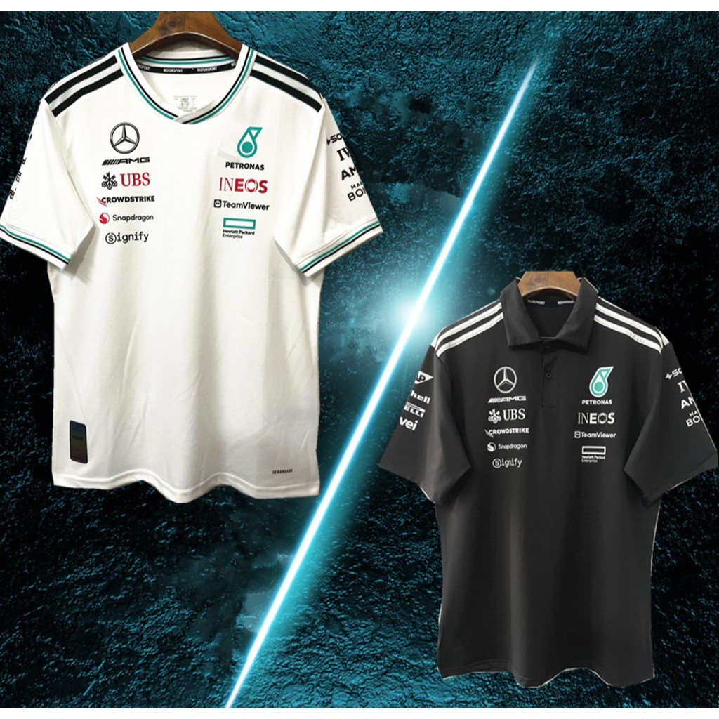 Áo polo đội đua Mercedes AMG F1, thun thể thao ngắn tay