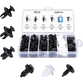 100 Chiếc Kẹp Giữ Ốp Lưng Ô Tô, Kẹp Cố Định Viền Thân Ô Tô, Pin Đẩy Bảng Cửa Tự Động, Bộ Đinh Tán Nhựa Xe Đa Năng Có Hộp Bảo Quản (100 Chiếc)