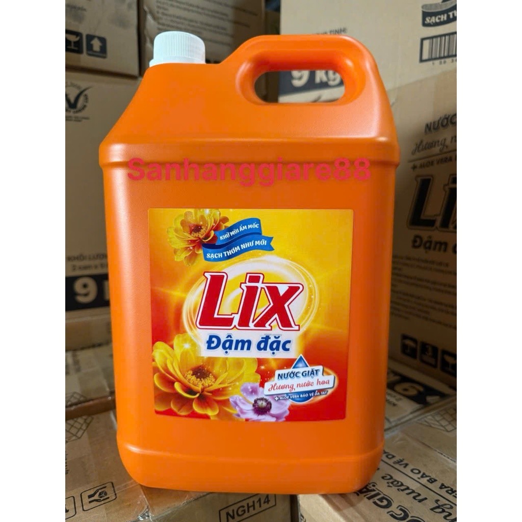 NƯỚC GIẶT LIX  Hương Hoa 9kg MÀU CAM