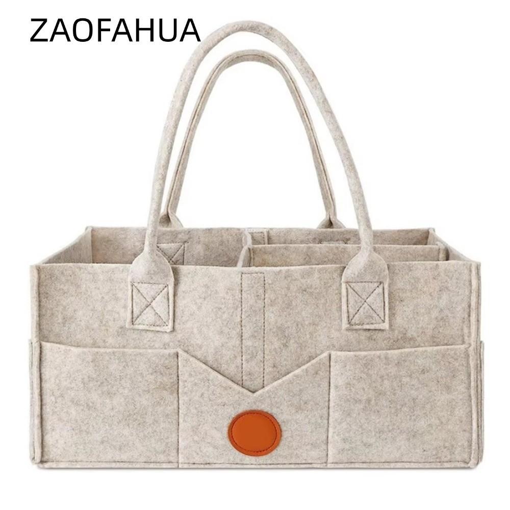 Giỏ đựng tã cho trẻ sơ sinh ZAOFAHUA, Dung tích lớn có tay cầm Túi đựng tã, Túi đựng tã cho trẻ em T