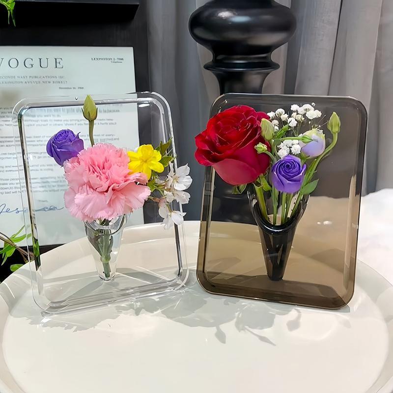 (FTT) Acrylic Photo Frame Vase - Modern Hydroponic Flower Vase for Home/Wedding Decor NEW