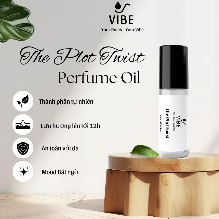 Tinh dầu nước hoa VIBE The Plot Twist 10ml dạng lăn, nước hoa NỔI TIẾNG lưu hương 12h