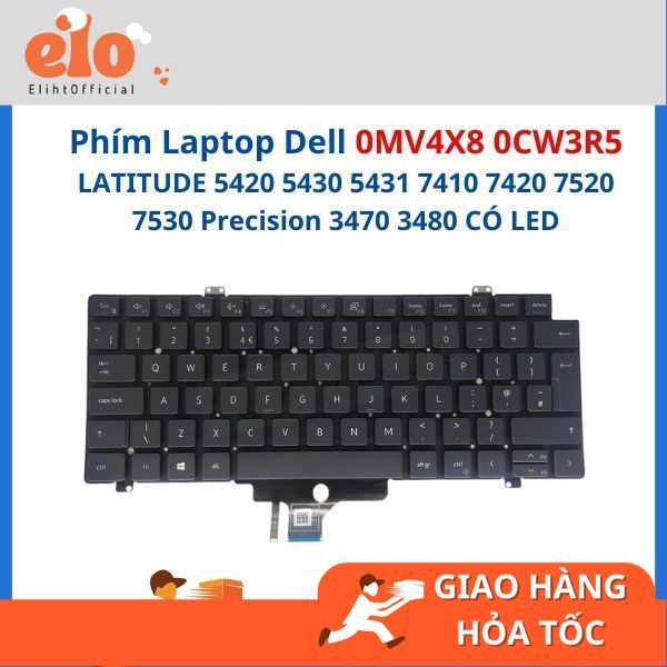 Phím ZIN DELL LATITUDE 5420 5430 5431 7420 7520 7530 Precision 3470 3480 - CÓ LED 0MV4X8 0CW3R5