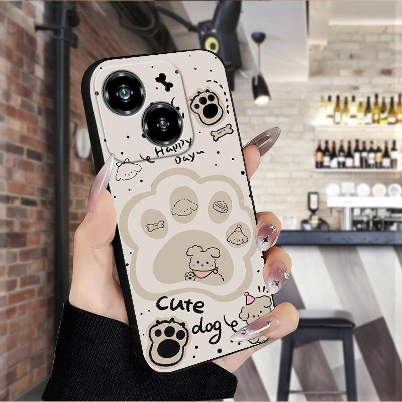 Ốp Điện Thoại Cho ZTE Nubia Air Nubia Neo 2 5G Nubia Focus Pro 5G Chó Dễ Thương Paw Matte Mềm Chống 
