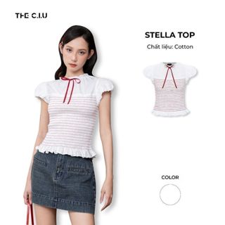   Áo kiểu tay cánh tiên bèo nhún phối nơ THE C.I.U -  Stella Top 