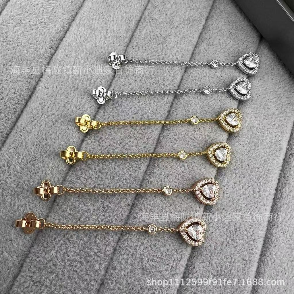 Messika Heart-shaped Tassel Pendant Earrings for Women Fashion Design Ladies' Ear Jewelry