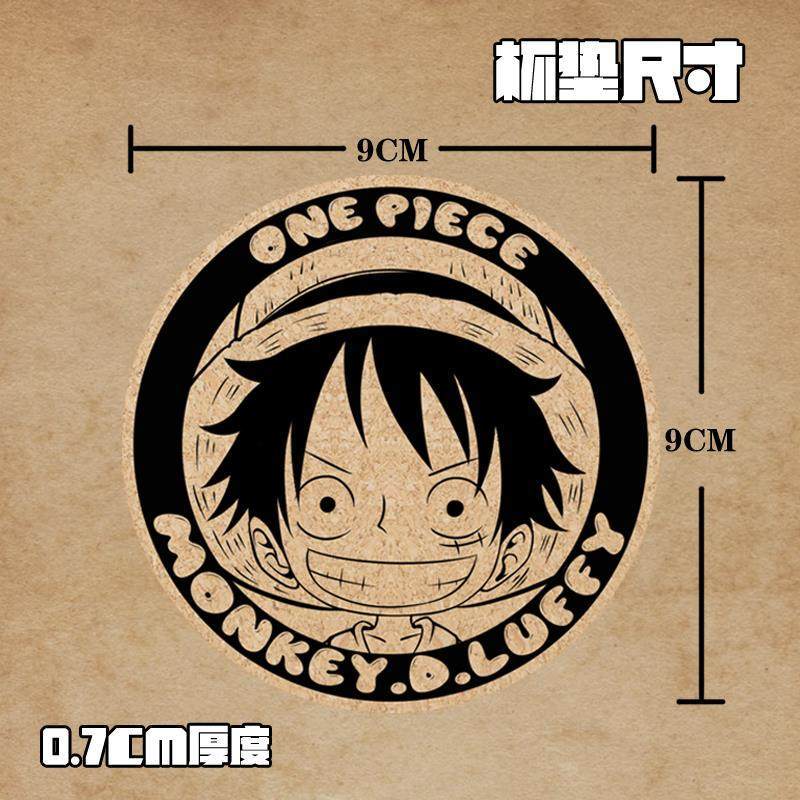 lót ly lót cốc One Piece phiên bản Q của One Piece Cartoon Anime Soft Coaster Luffy Sanji Chobausop 