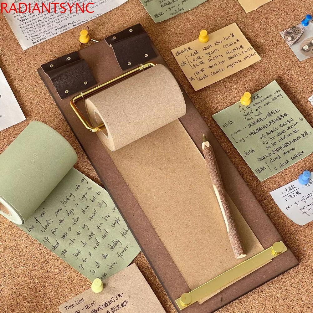 RADIANTSYNC Vintage Sticky Notes, Tear-Off Retro Roll-Up Sticky Note Board, Message Pad Hangable Rol
