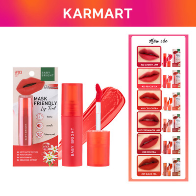 Son tint Baifern siêu lì lâu trôi, tôn da và không lem Baby Bright Mask Friendly Lip Tint 2.5g