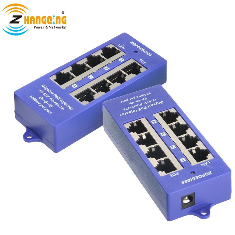 Chế độ vận chuyển miễn phí B Security 4 cổng Gigabit Passive PoE Injector 802.3af cho MicroTik, Ubiq