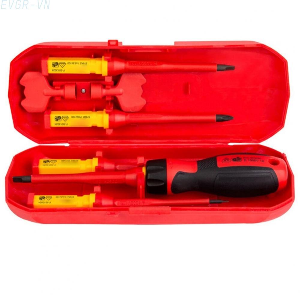 <Evergreen>Electrician Circuit Tool Chrome-vanadium Steel Insulated Screwdriver Set