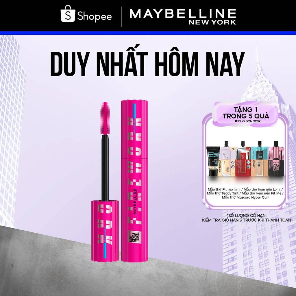 [Mới] Mascara Firework Chuốt Mi Cong Dài và Tỏa Mi 360 Độ Lash Sensational Maybelline New York Waterproof 8.75ml | BigBuy360 - bigbuy360.vn