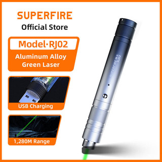 SUPERFIRE RJ02 Đèn Laser Xanh Bút Chỉ Laser Sạc Được Vỏ Nhôm Hợp Kim Siêu Sáng Đèn Công Việc Chống Nước