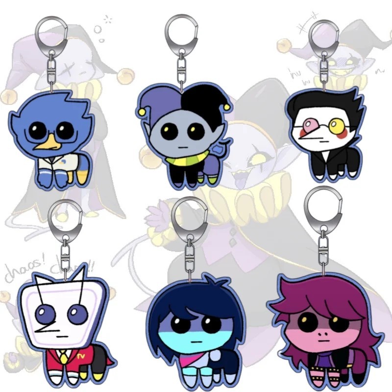 Móc khóa Deltarune Acrylic Mica 5cm hình Kris Susie Jevil Spamton Berdly trang trí cặp sách balo làm