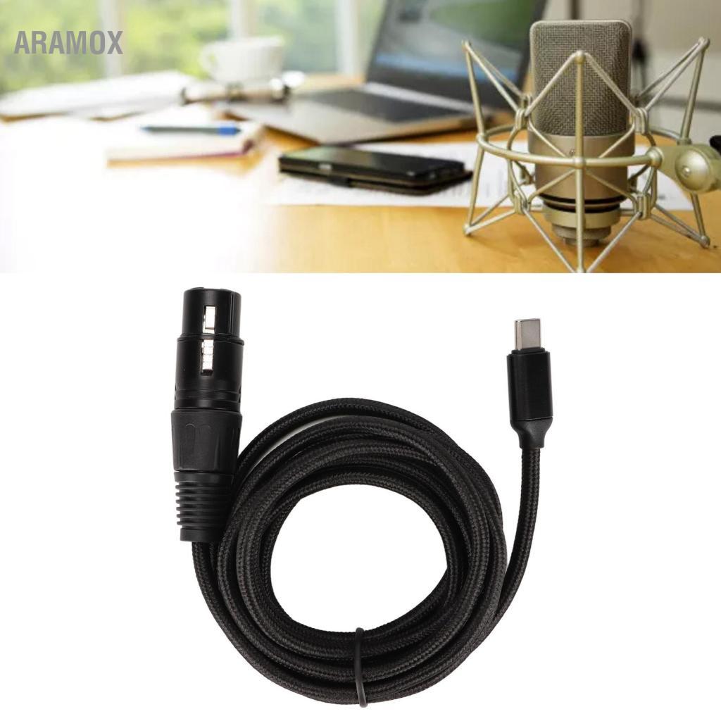 Aramox USB C sang XLR Cáp Micro Loại Mic Link Studio Âm Thanh Dây dành cho OS X s 98se 2000 Vista s7