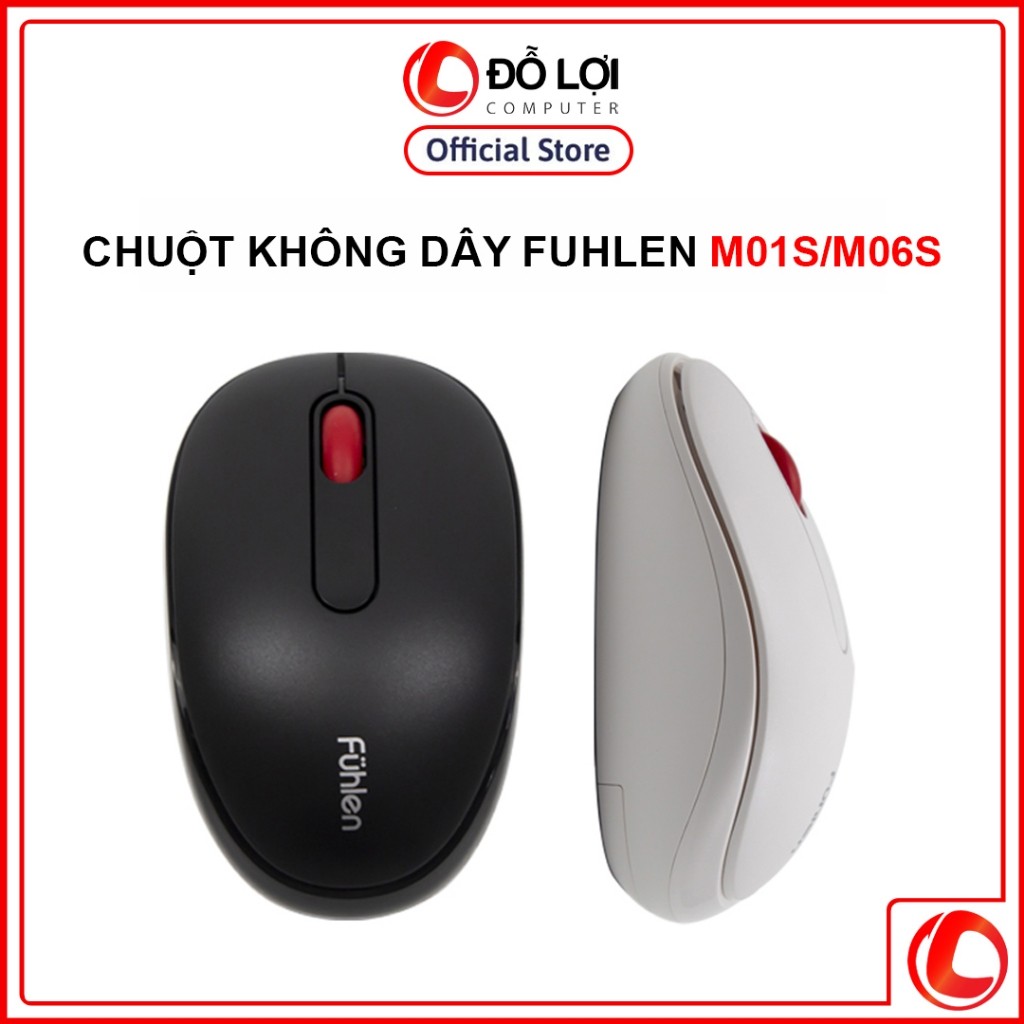 Chuột Không Dây Fuhlen | M01s / M06s - Đen | Chính Hãng | KHANHTRANMOHINHPADCHUOT