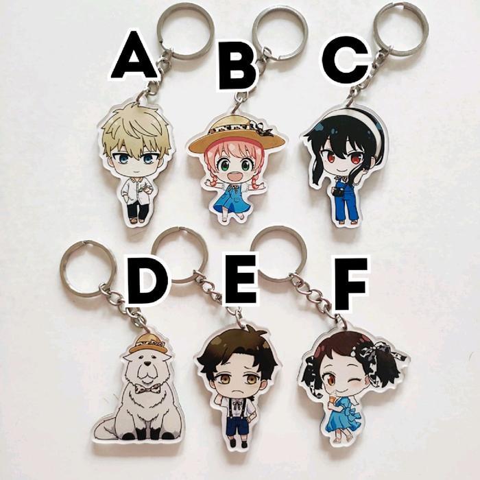 Keychain Anime Spy x Family 4 Loid Yor Anya Bond Forger Damian Becky Gantungan Kunci Ganci Akrilik