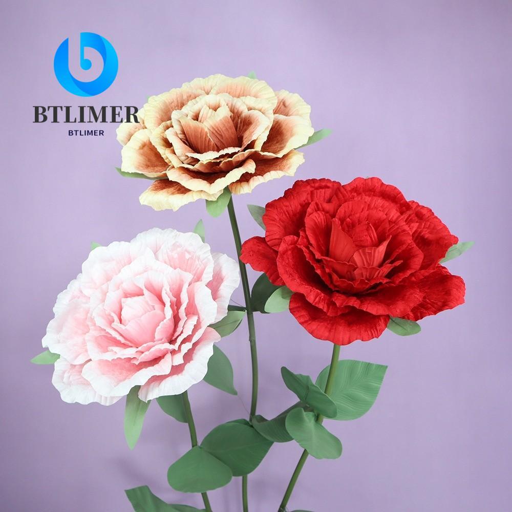 BTLIMER PE Foam Hoa hồng nhân tạo, Nhánh hoa hồng PE Foam Đạo cụ chụp ảnh khổng lồ, Kích thước lớn 5