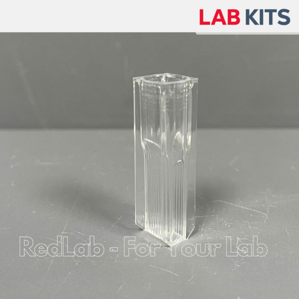 Hộp 100 cái Cuvet nhựa PS, tóp đáy, 10x4x45mm, 0.5-2ml APTACA 1016, dùng cho máy quang phổ (chưa gồm