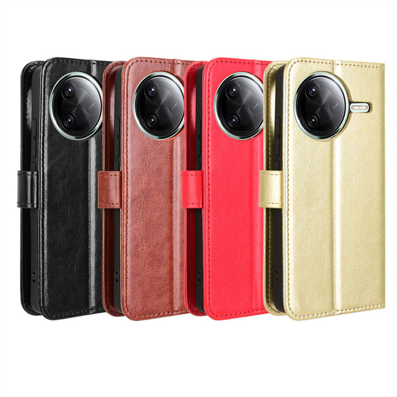 Thích hợp cho Redmi K80 Vỏ điện thoại Redmi K80 Ultra Vỏ da điện thoại Flip Crazy Horse Pattern Card