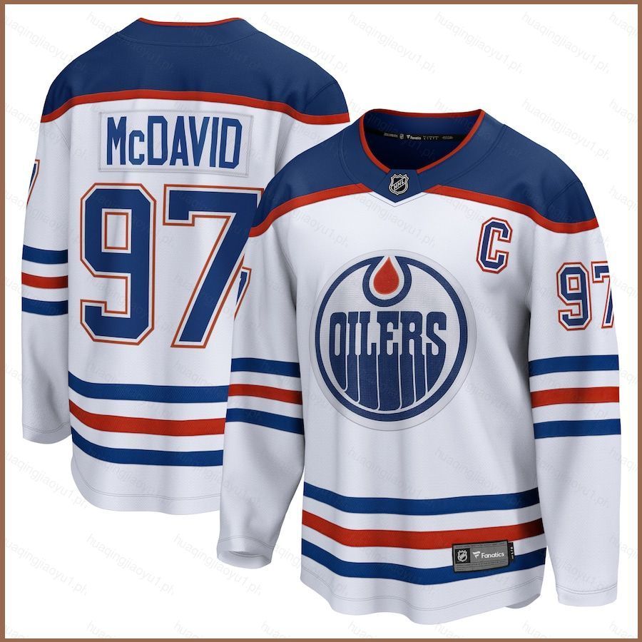 Áo thi đấu chính thức Edmonton Oilers của McDavid - Áo thun dài tay dành cho người hâm mộ, có sẵn nh