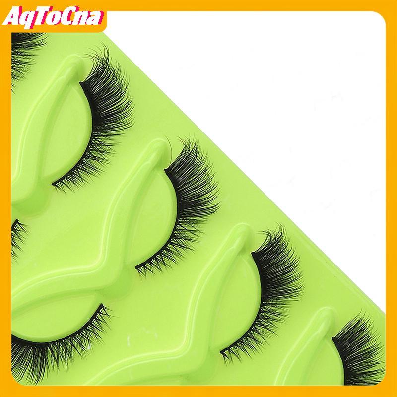 AqToCna 5 Đôi Lông Mi Cáo Lông Mi Mèo Lông Mi Giả Lông Mi Wispy Nhìn Tự Nhiên Lông Mi Dài Cánh Cuối 