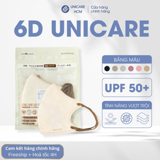   Combo 50 cái  Khẩu Trang 6D PRO UniMask 3 Lớp Chính Hãng Cao Cấp 6 Màu Thời Trang 