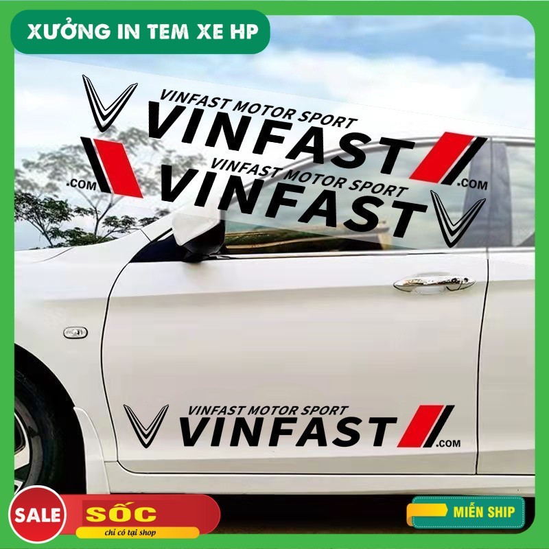 Decal dán trang trí xe Vinfast,  FADIL VF8 VF9 VF e34 VF5 VF7 LUX2.0 LUX A 2.0 LUX 9x70cm