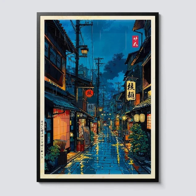 Nhật Bản Tokyo Trà Hoạt Hình Canvas In Anime City Cafe Cảnh Treo Tường Nghệ Thuật Poster Cho Phòng K