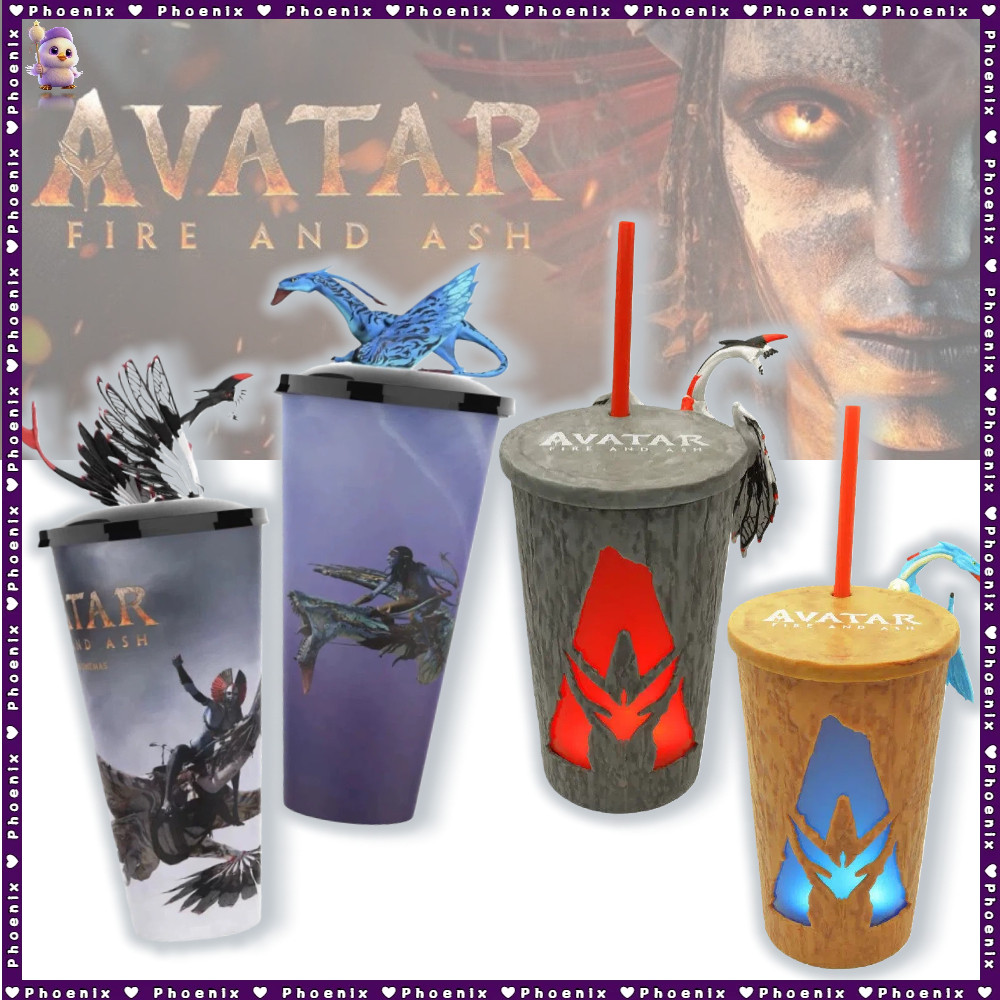 2025 Avatar 3 Lửa & Tro LED Tumbler Phim Cốc Nước Ống Hút Cốc Búp Bê Cốc