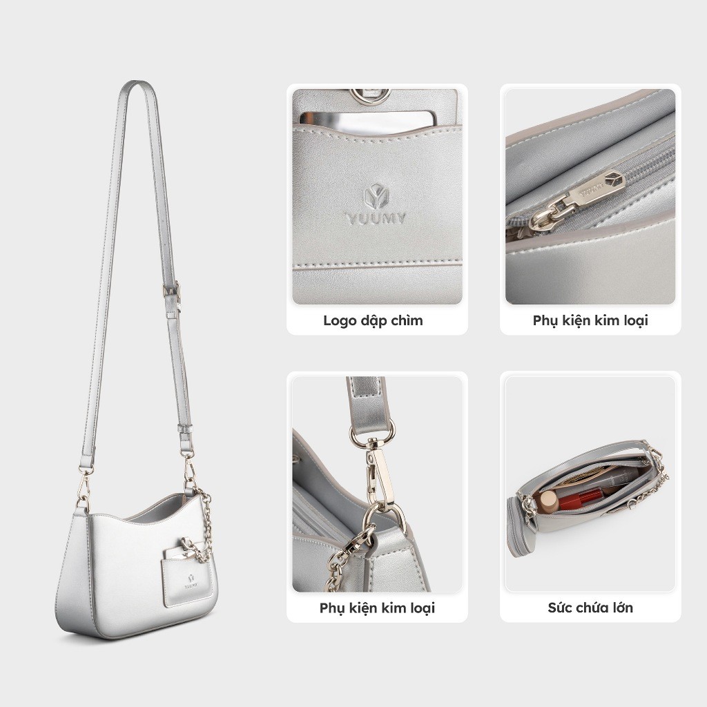 Túi Yuumy (Thời trang nữ kèm phụ kiện xinh xắn size 24 - Túi đeo chéo da Glossy YN295) | BigBuy360 - bigbuy360.vn