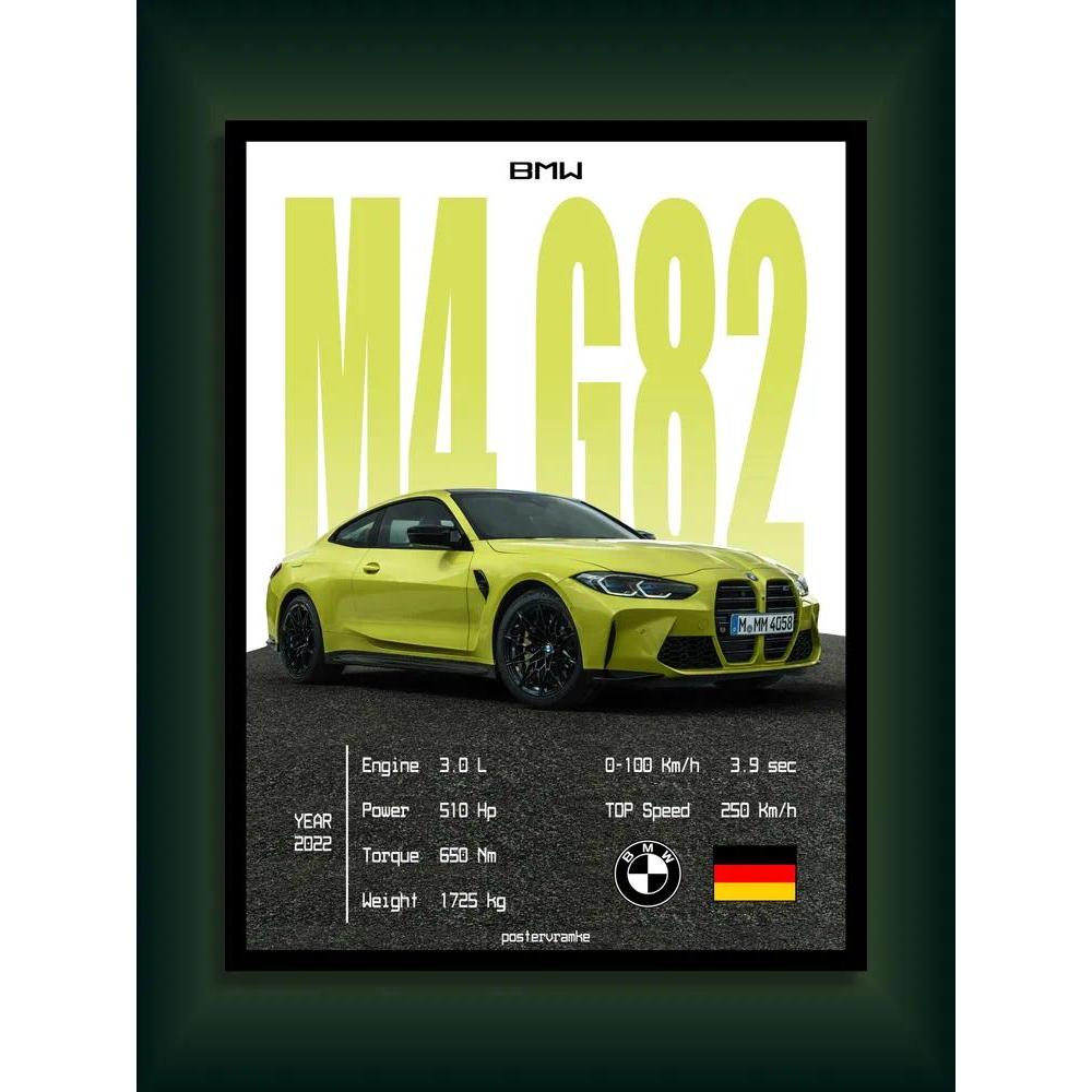 Áp phích ô tô BMW M4 G82 Hình Ảnh Tranh Canvas Hiện Đại Bức Tranh Tường Nghệ Thuật Phòng Ngủ Trang T