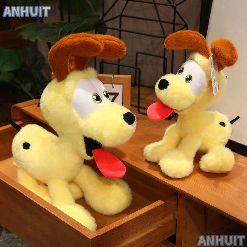 ANHUIT Odie Dog Garfield Búp bê sang trọng, Trang trí phòng Quà tặng Giáng sinh Búp bê nhồi bông mềm