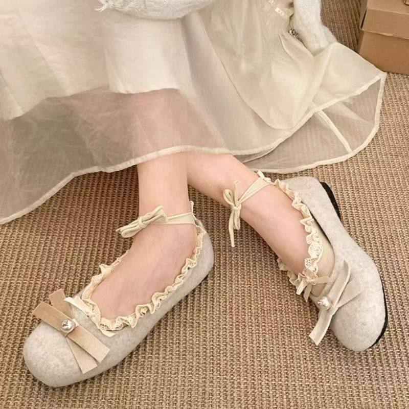 ballet sneaker giày ballet Ballet Style Socks mẫu mới mùa hè ba lê dây buộc dây nữ Mary Jane