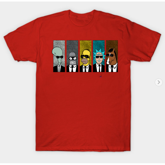 Lễ hội xuân - Áo thun nam Bojack Horseman, cổ tròn, 100% cotton, màu đỏ