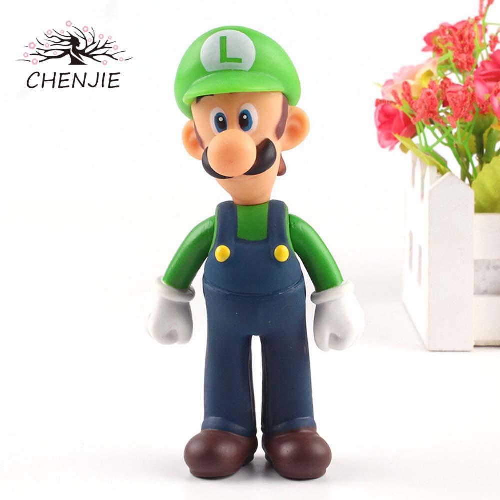 CHENJIE Hình Đồ Chơi Tượng Mario Đồ Chơi Trẻ Em Đồ Trang Trí Nhà Dễ Thương Luigi Super Mario Bros.