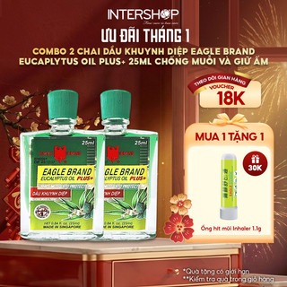  Combo 2 chai Tinh Dầu Khuynh Diệp Eagle Brand Eucaplytus Oil Plus+ 25ml chống muỗi giữ ấm EB0011 